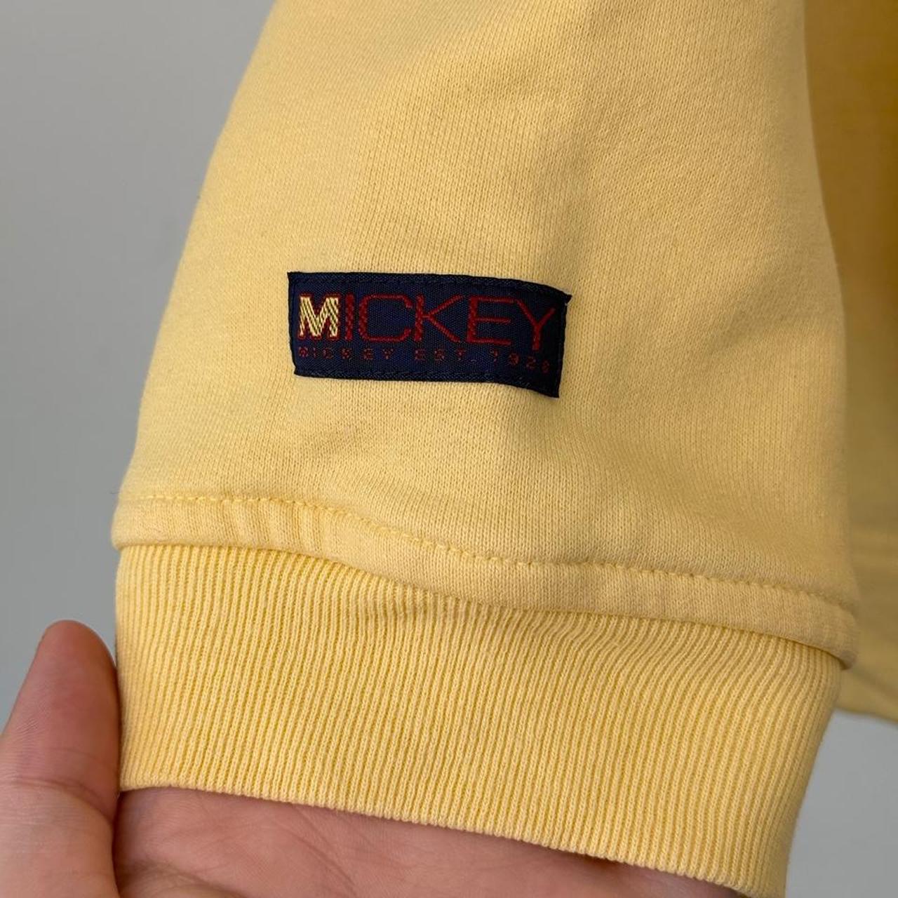Vintage 00s Mickey Mouse Embroidered Yellow Quarter Zip (XXXL)