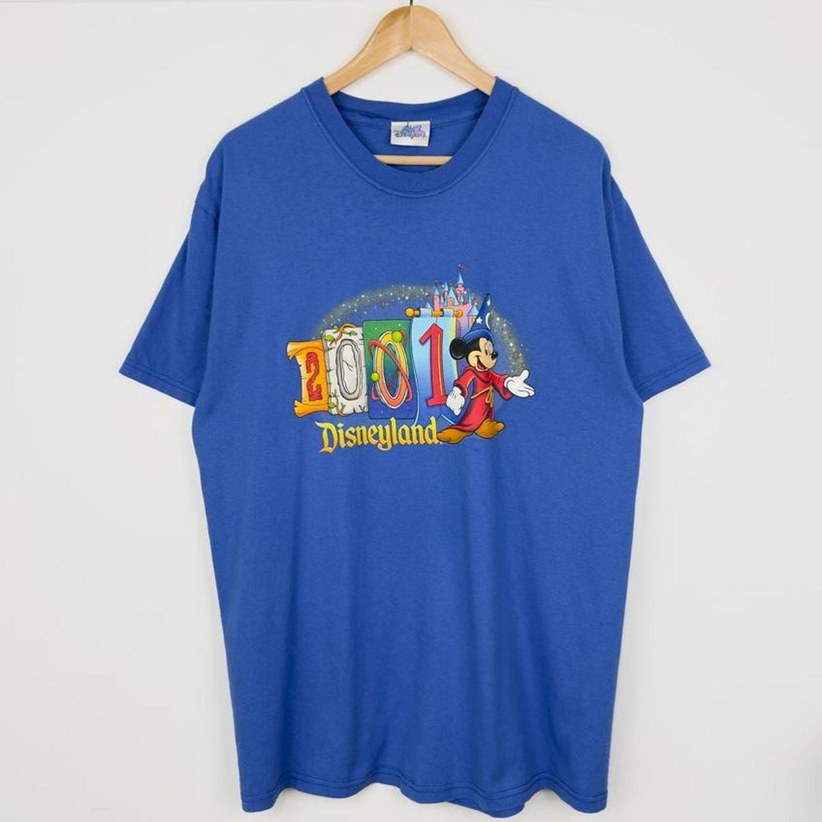 Vintage 2001 Disneyland Sorcerer Mickey Blue T Shirt (L)