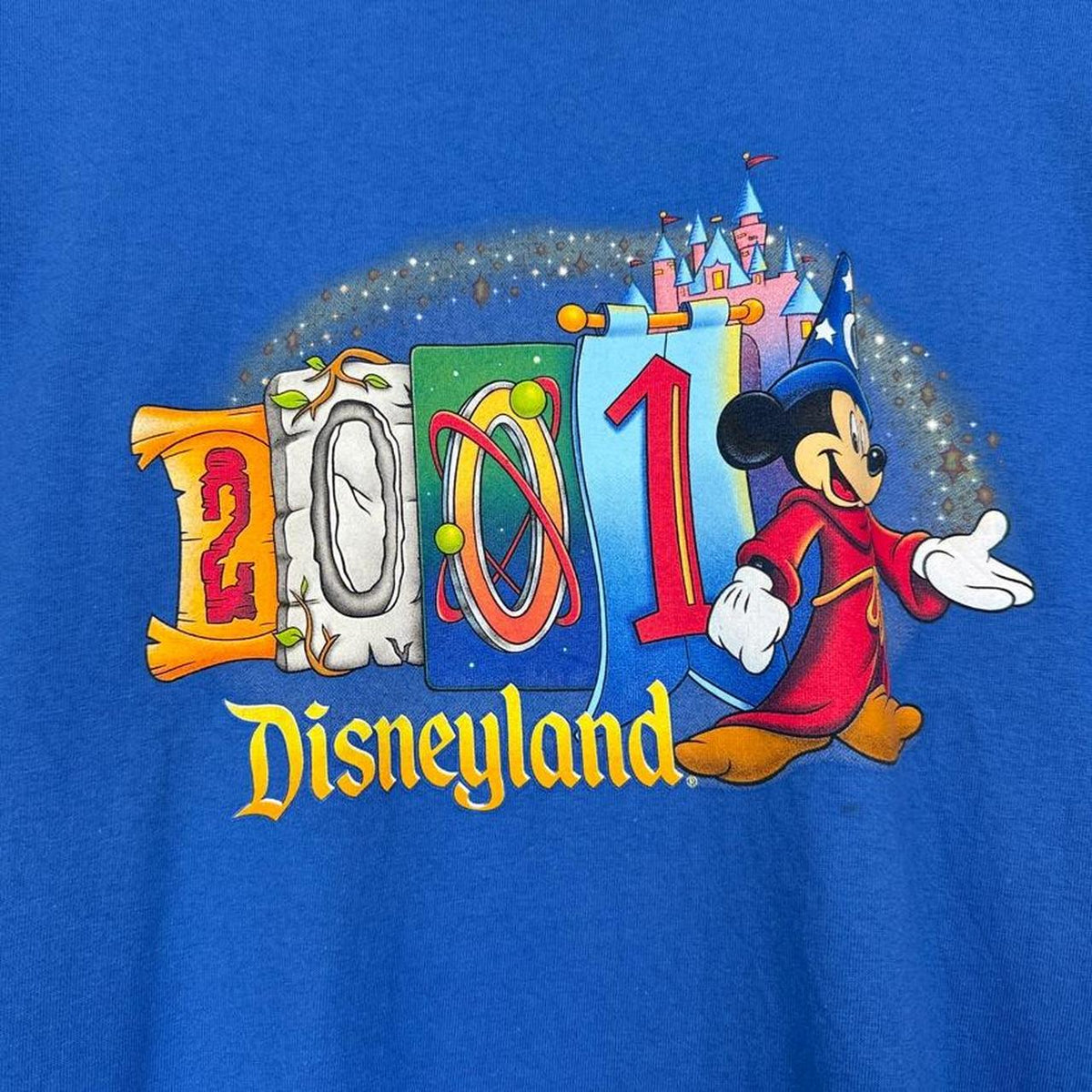 Vintage 2001 Disneyland Sorcerer Mickey Blue T Shirt (L)
