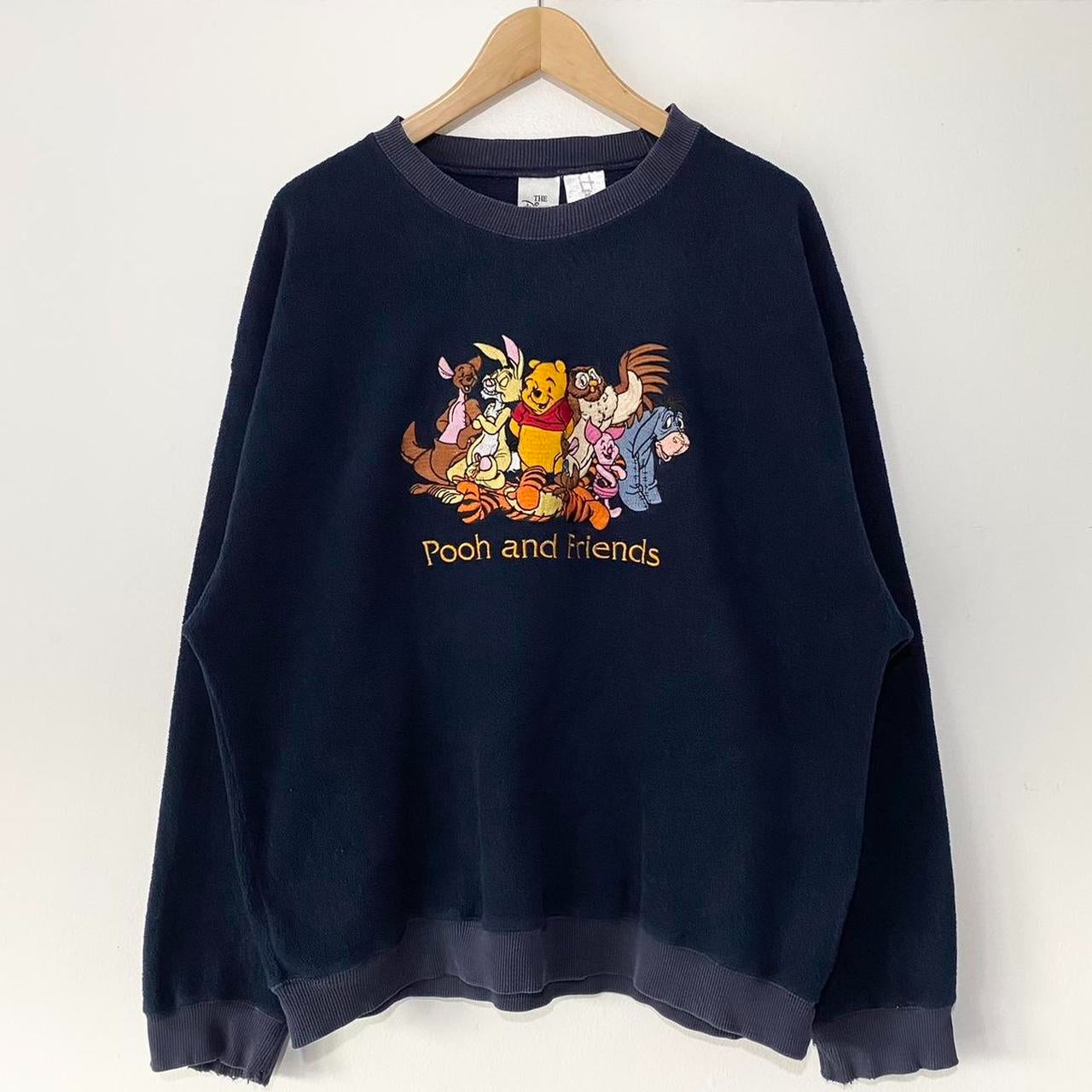 Vintage Pooh & Friends Embroidered Fleece Sweatshirt (L)