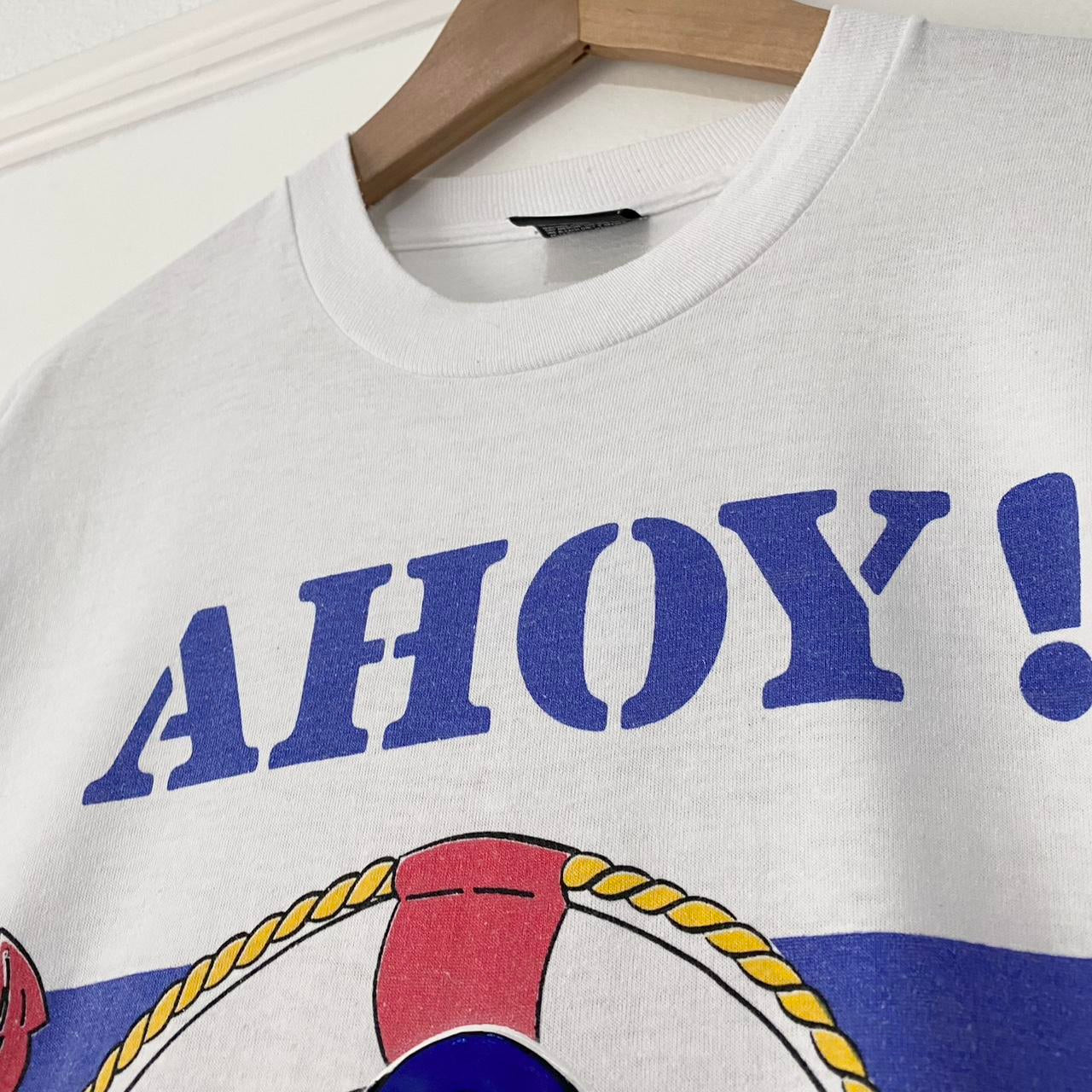 Vintage Mickey Ahoy! Sailing 90s T Shirt (M)