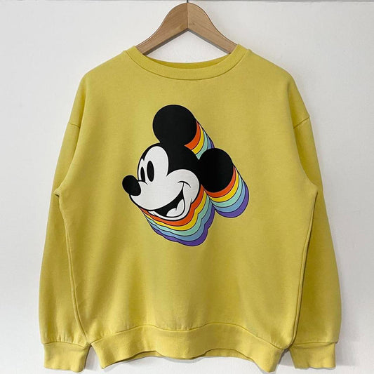 Rainbow Mickey & Co Yellow Sweatshirt (Petite M)