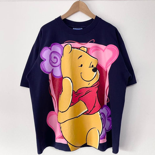 Vintage Pooh, Mickey & Minnie Love 90s T Shirt (XXL)