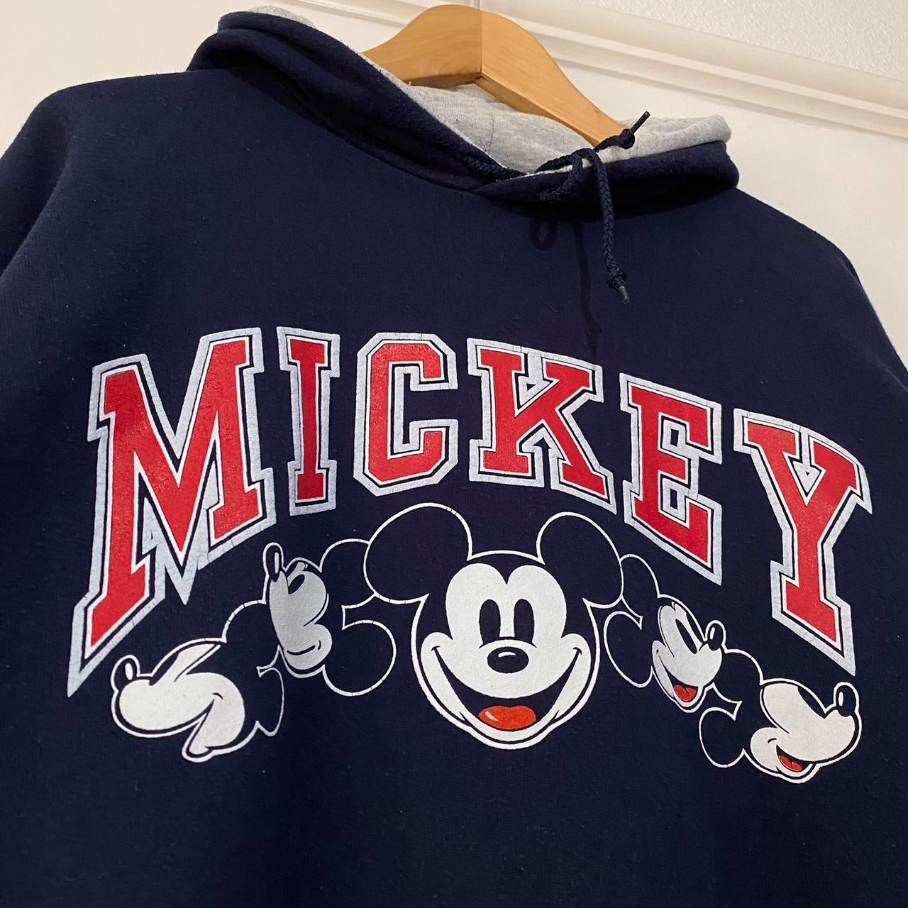 Vintage Mickey Spell Out 90s Hoodie (L/XL)