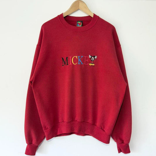 Vintage Mickey Embroidered 90s Sweatshirt (M)