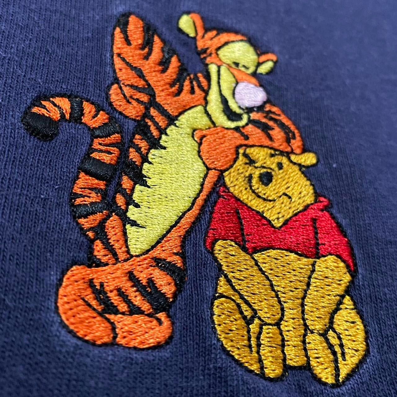 Vintage Tigger & Pooh Embroidered Henley Long Sleeve (S/M)