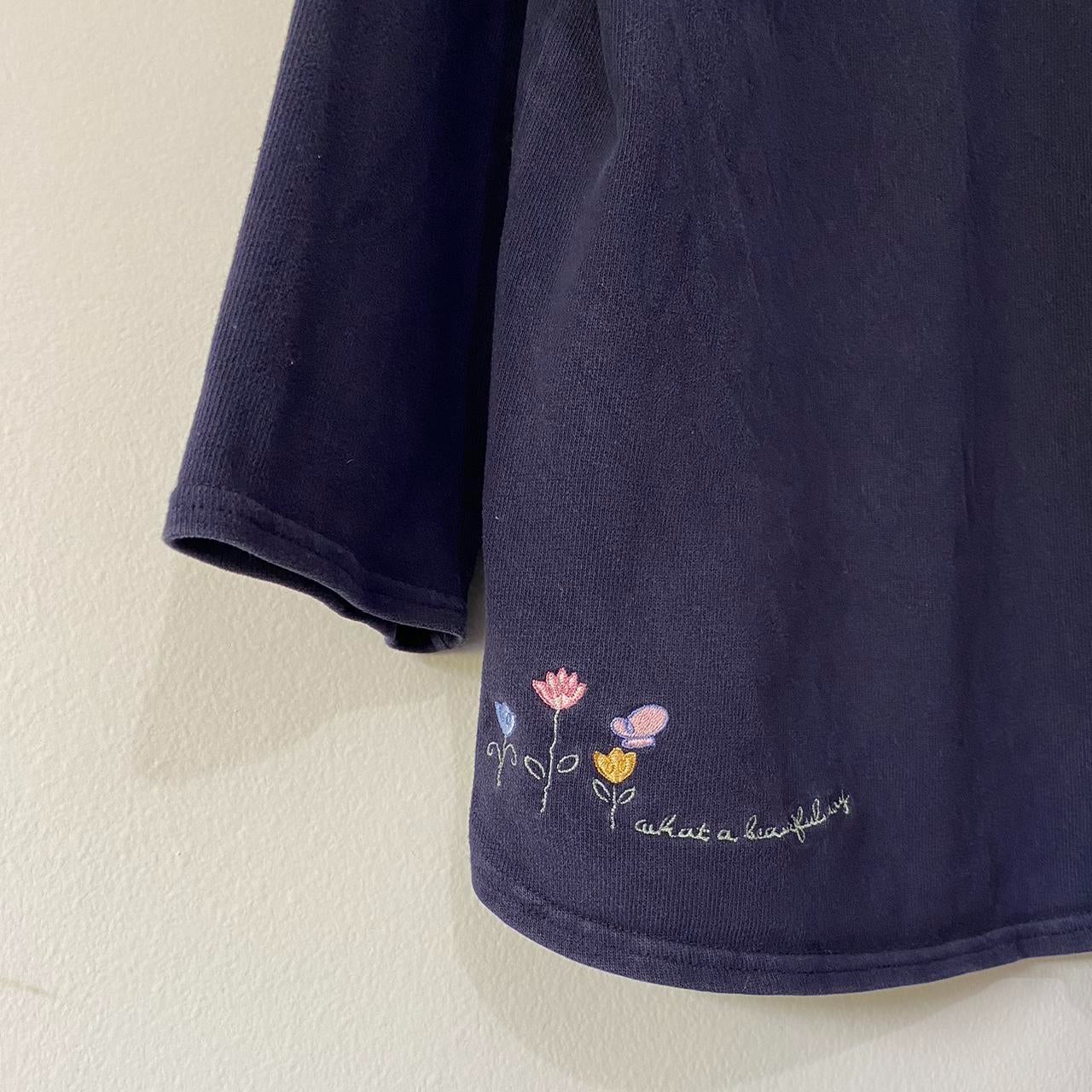 Vintage Mickey Flowers & Butterfly Embroidered Long Sleeve (XL)