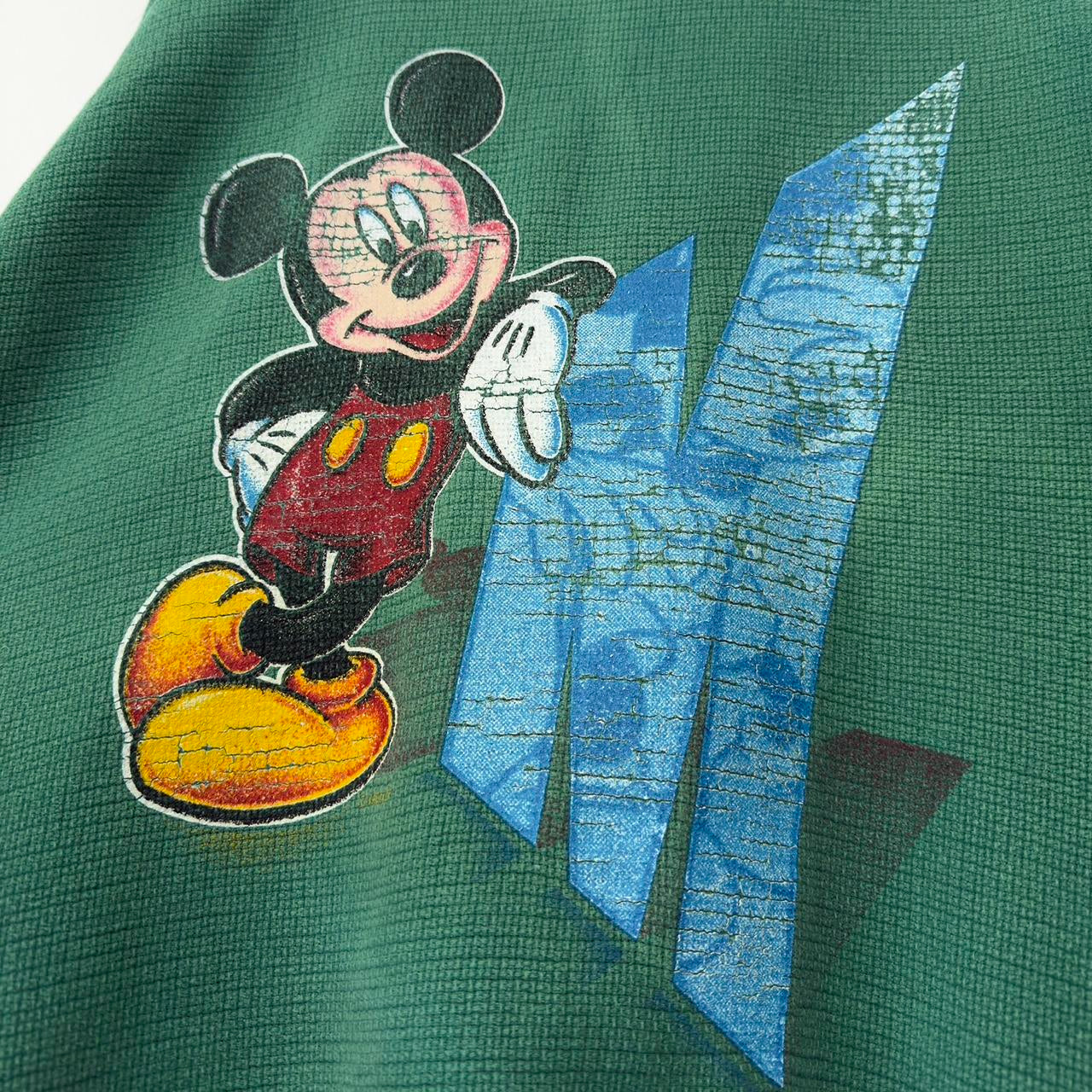 Vintage Mickey Mouse 90s Waffle Sweatshirt (L)
