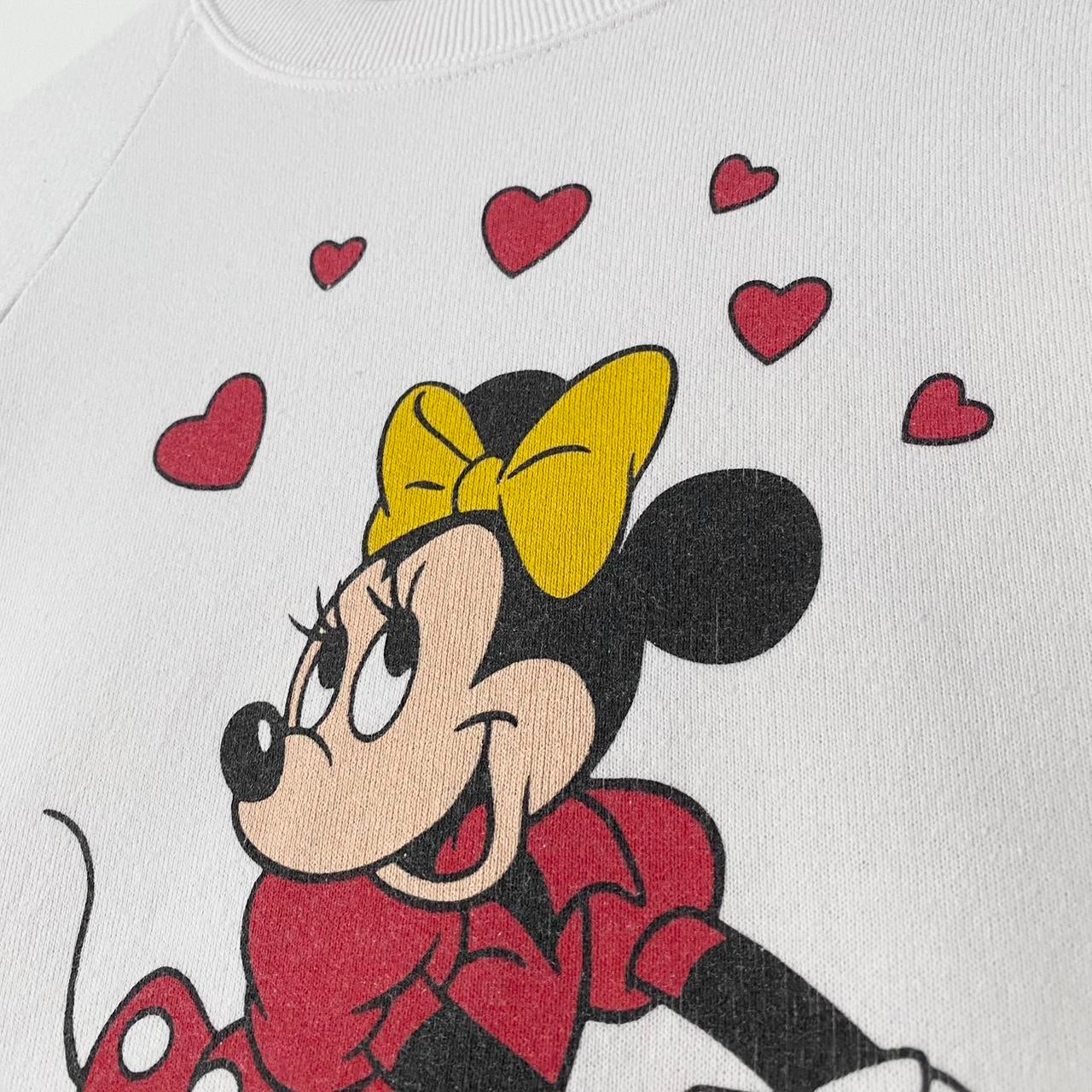 Vintage Minnie Mouse Love Hearts 80s Sweatshirt (S)