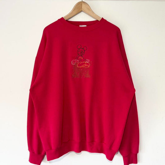 Vintage Mickey Mouse Embroidered 90s Sweatshirt (XL)