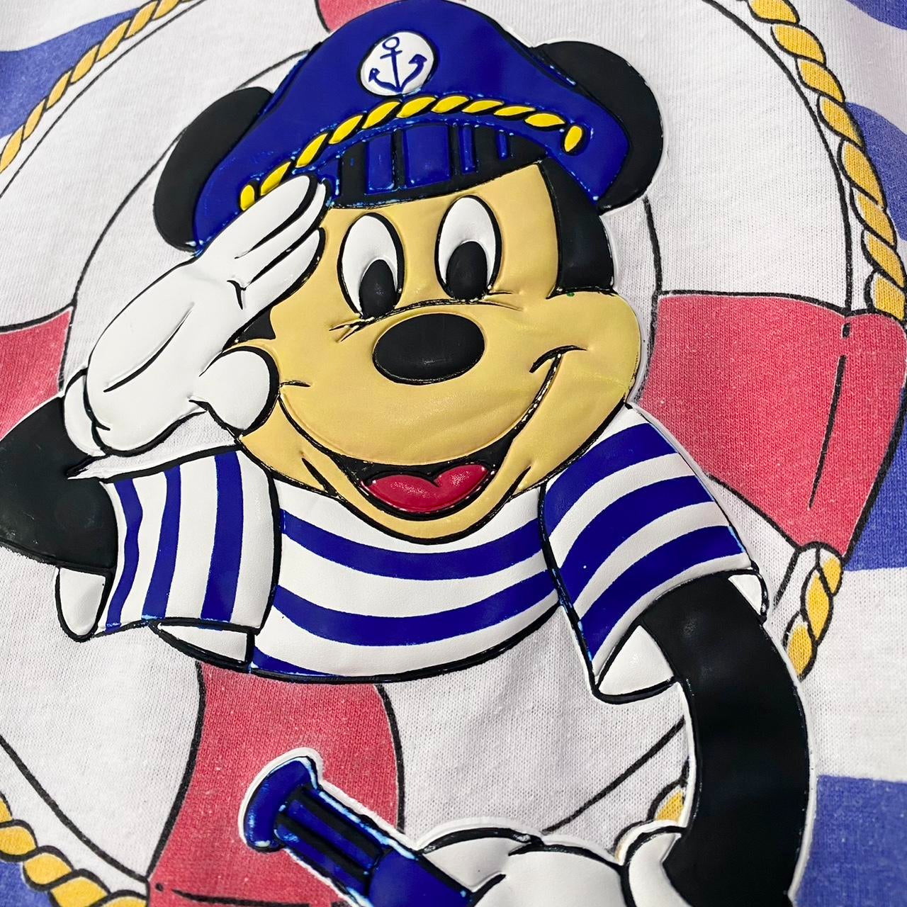 Vintage Mickey Ahoy! Sailing 90s T Shirt (M)