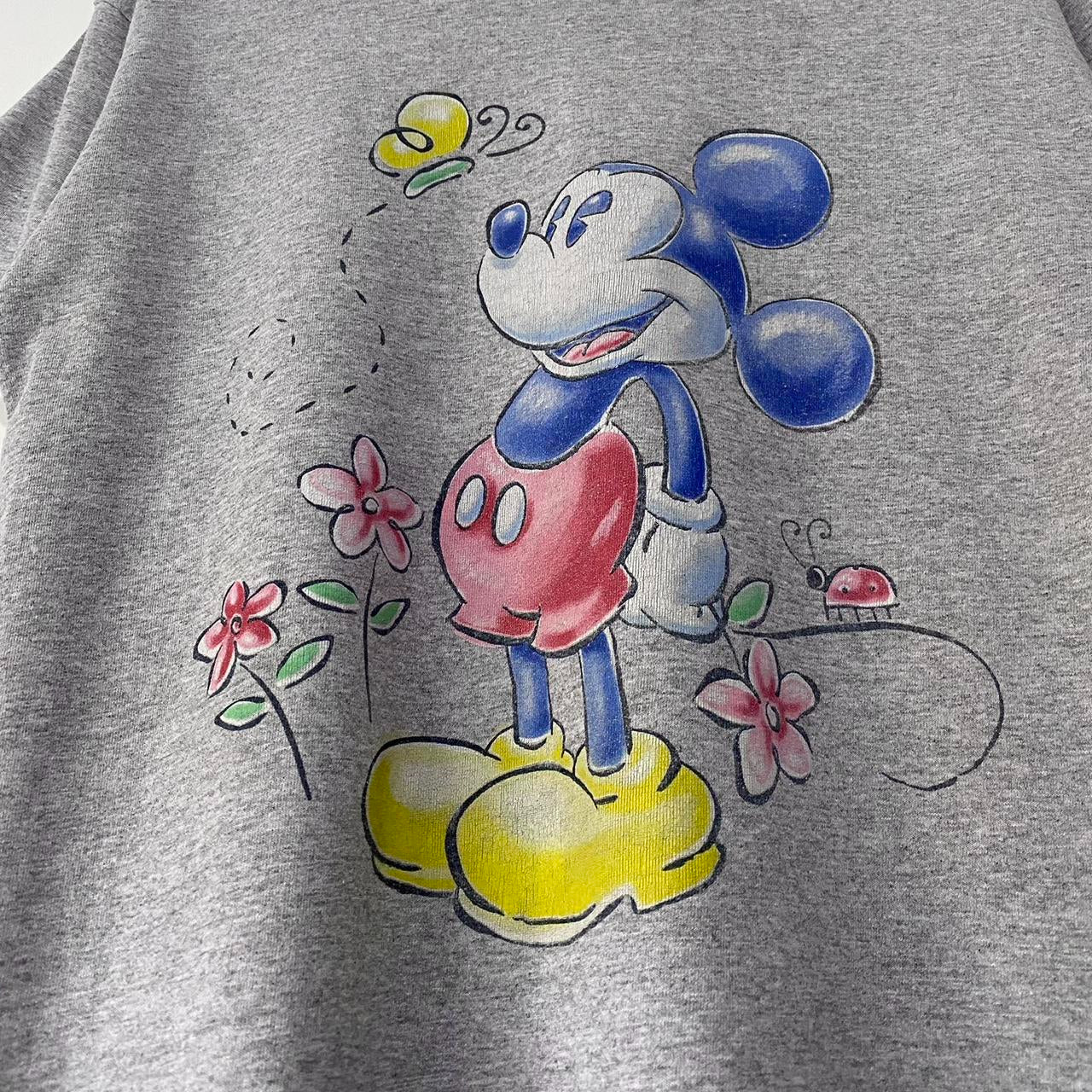 Vintage Butterfly Mickey V Neck 90s T Shirt (M)