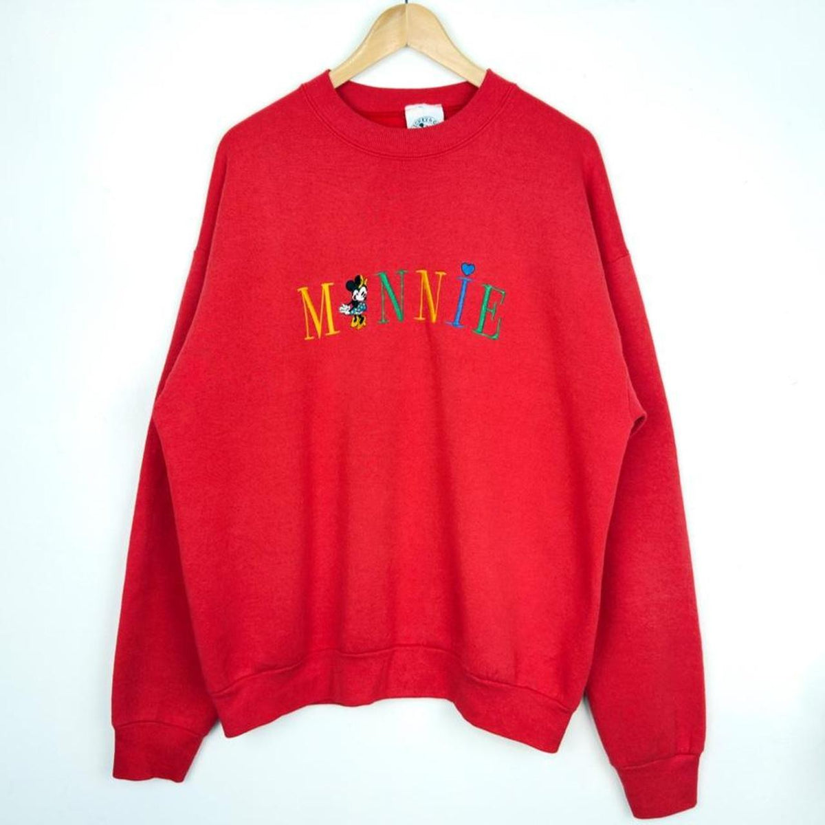 Vintage 90s Minnie Mouse Embroidered Red Sweatshirt (L)