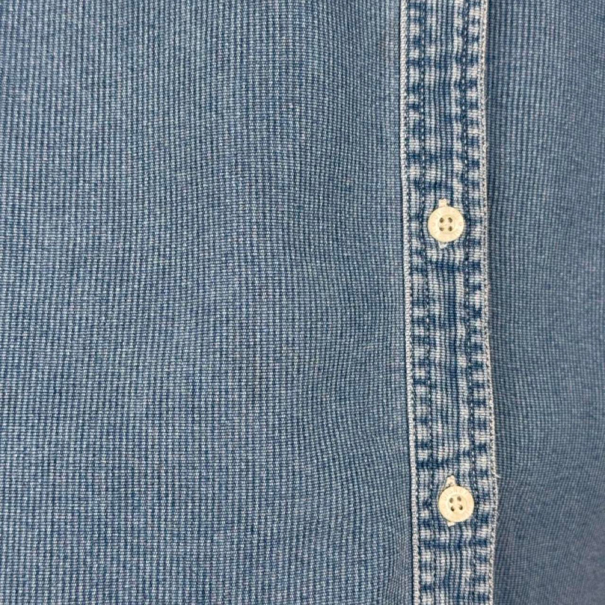 Vintage 00s Mickey & Friends Embroidered Denim Blue Shirt (M)