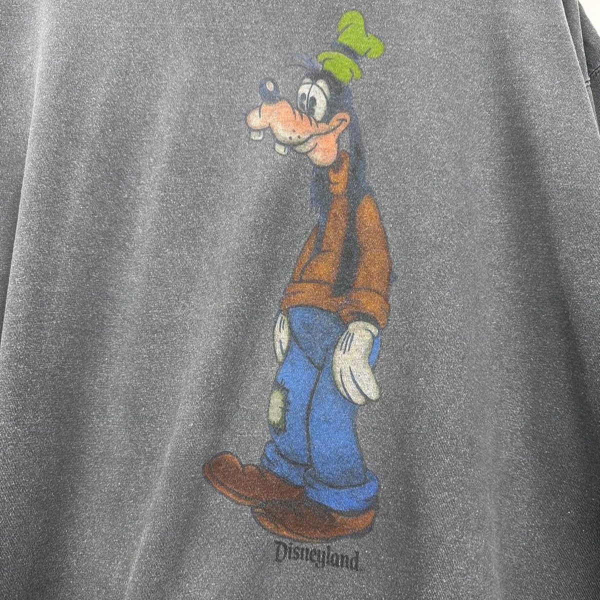 Vintage 00s Goofy Disneyland Faded Grey T Shirt (XL)
