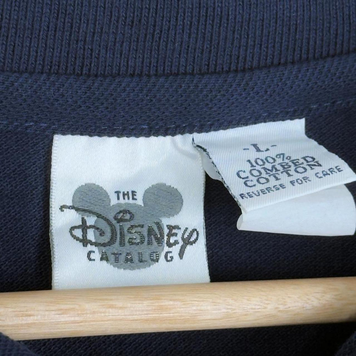 Vintage 90s Mickey Mouse Baseball Navy Polo Shirt (L)