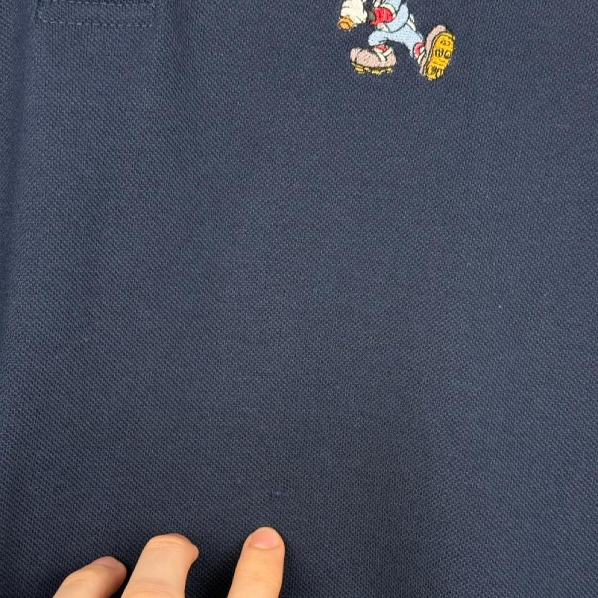 Vintage 90s Mickey Mouse Baseball Navy Polo Shirt (L)
