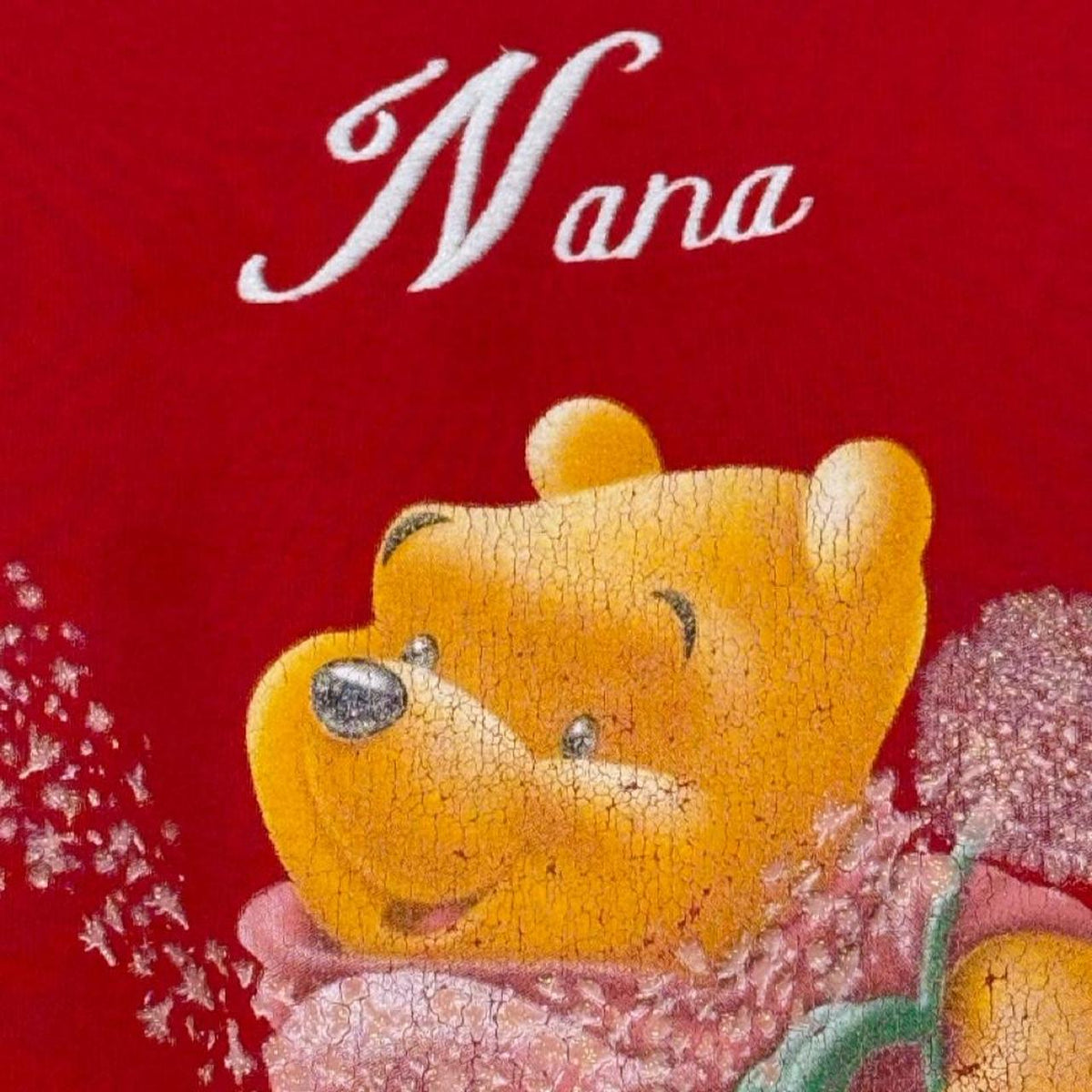 Vintage 00s Winnie the Pooh Nana Distressed Red Sweatshirt (L)