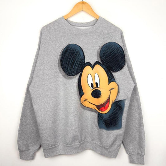 Disney Mickey Mouse Back & Front Grey Sweatshirt (L)