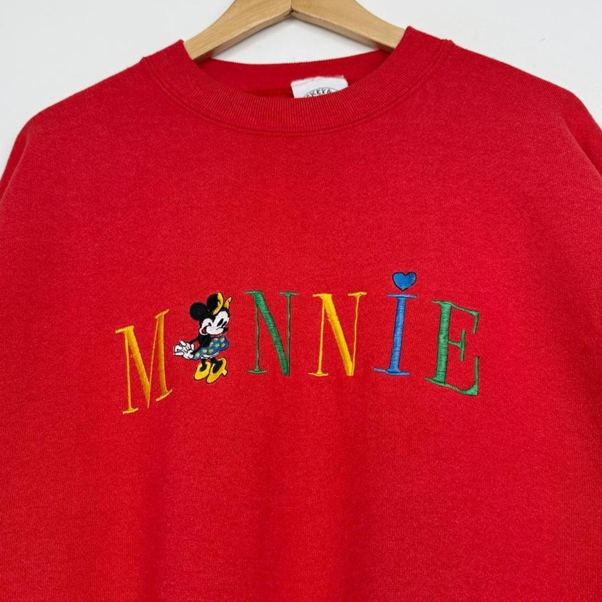 Vintage 90s Minnie Mouse Embroidered Red Sweatshirt (L)