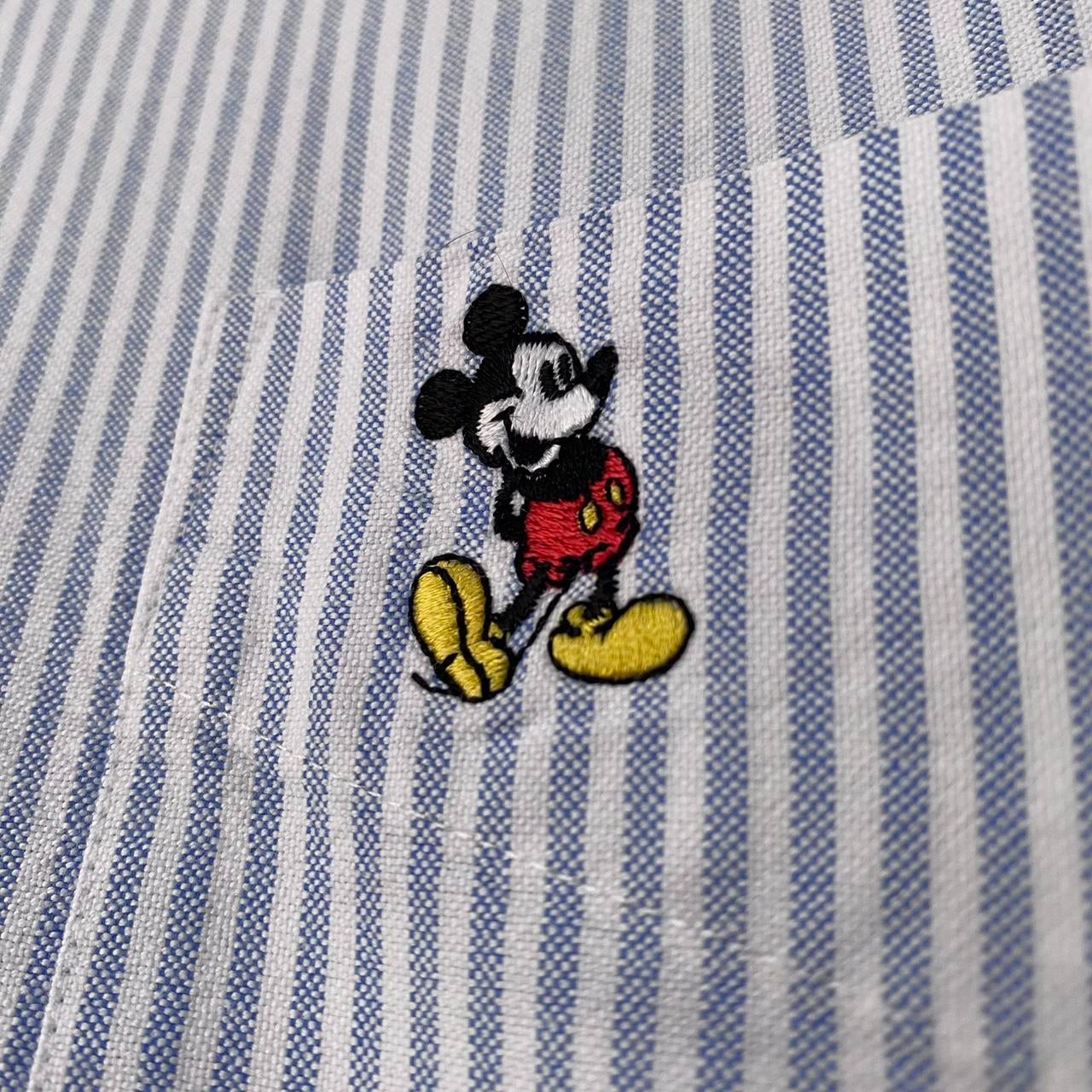 Vintage Mickey Mouse Striped 90s Shirt (M)