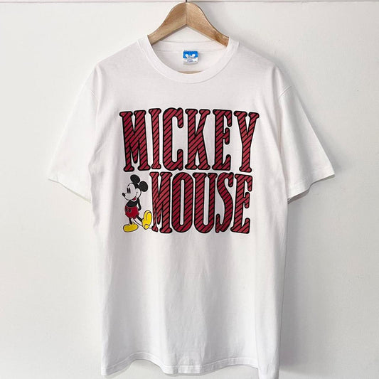 Vintage Mickey Mouse Text 90s T Shirt (M/L)