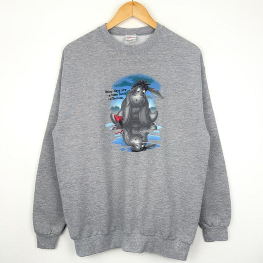Vintage 00s Disney Eeyore Rainy Grey Sweatshirt (M)