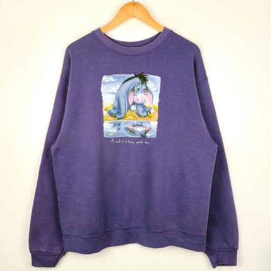 Vintage 00s Disney Store Eeyore Purple Sweatshirt (L)