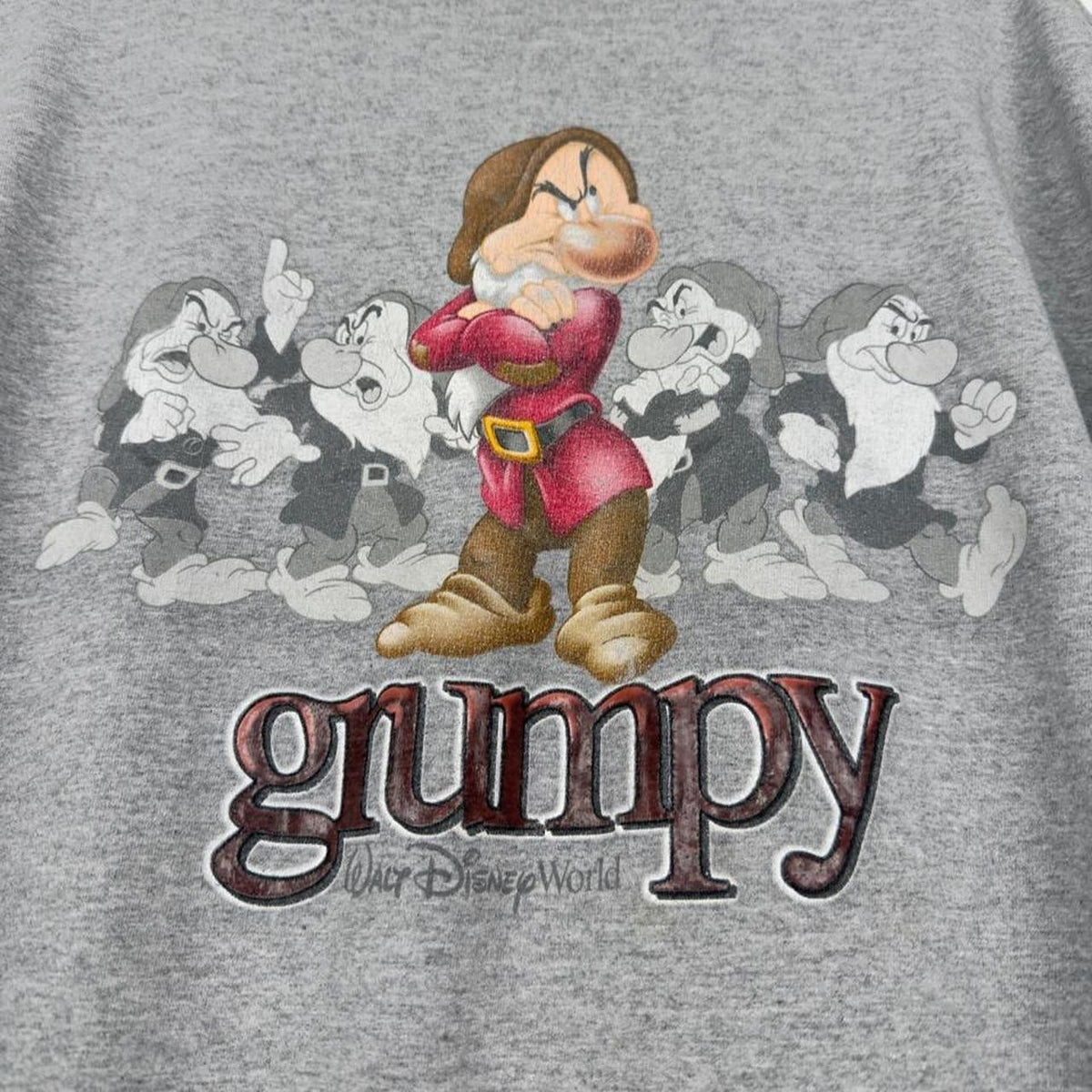 Vintage 00s Grumpy Walt Disney World Grey T Shirt (L)