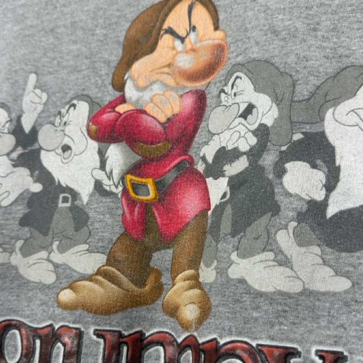 Vintage 00s Grumpy Walt Disney World Grey T Shirt (L)