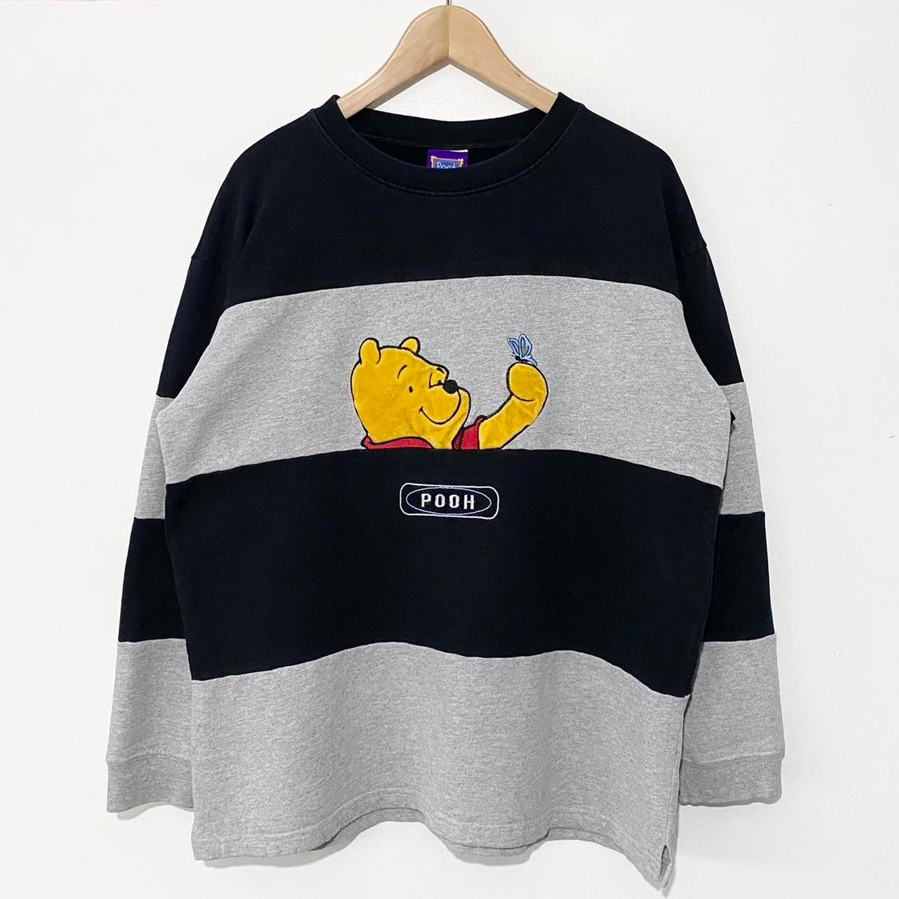 Vintage Winnie The Pooh Striped Sweatshirt (M)