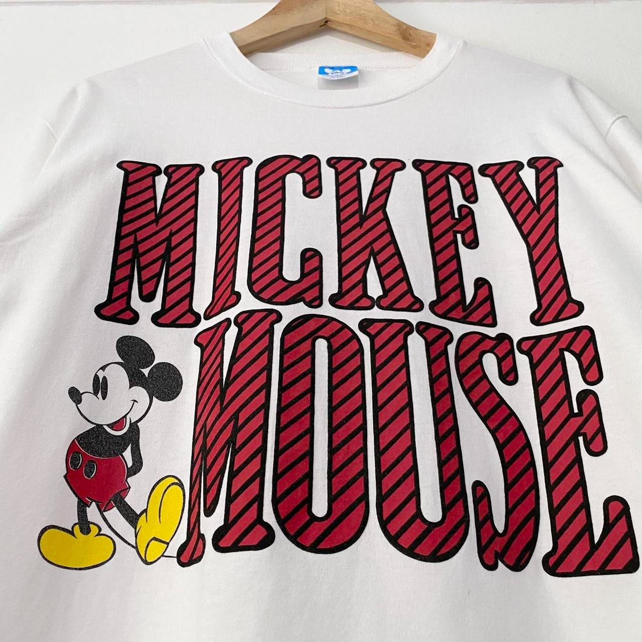 Vintage Mickey Mouse Text 90s T Shirt (M/L)