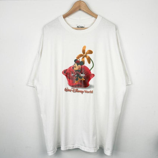 Vintage 00s Walt Disney World Minnie Mouse White T Shirt  (XXL)