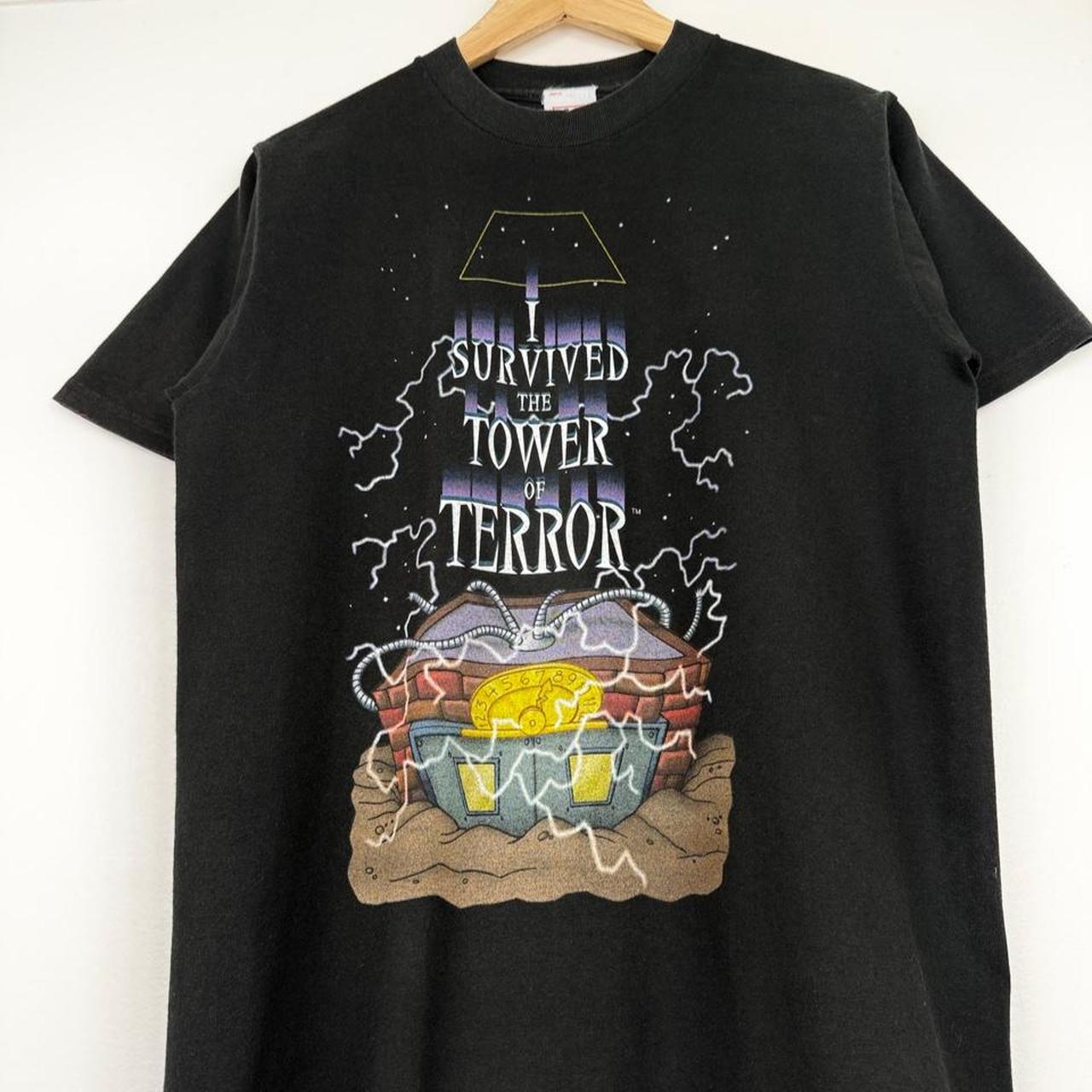 Vintage 90s Disney Tower of Terror It's A Snap! Black T Shirt (M)