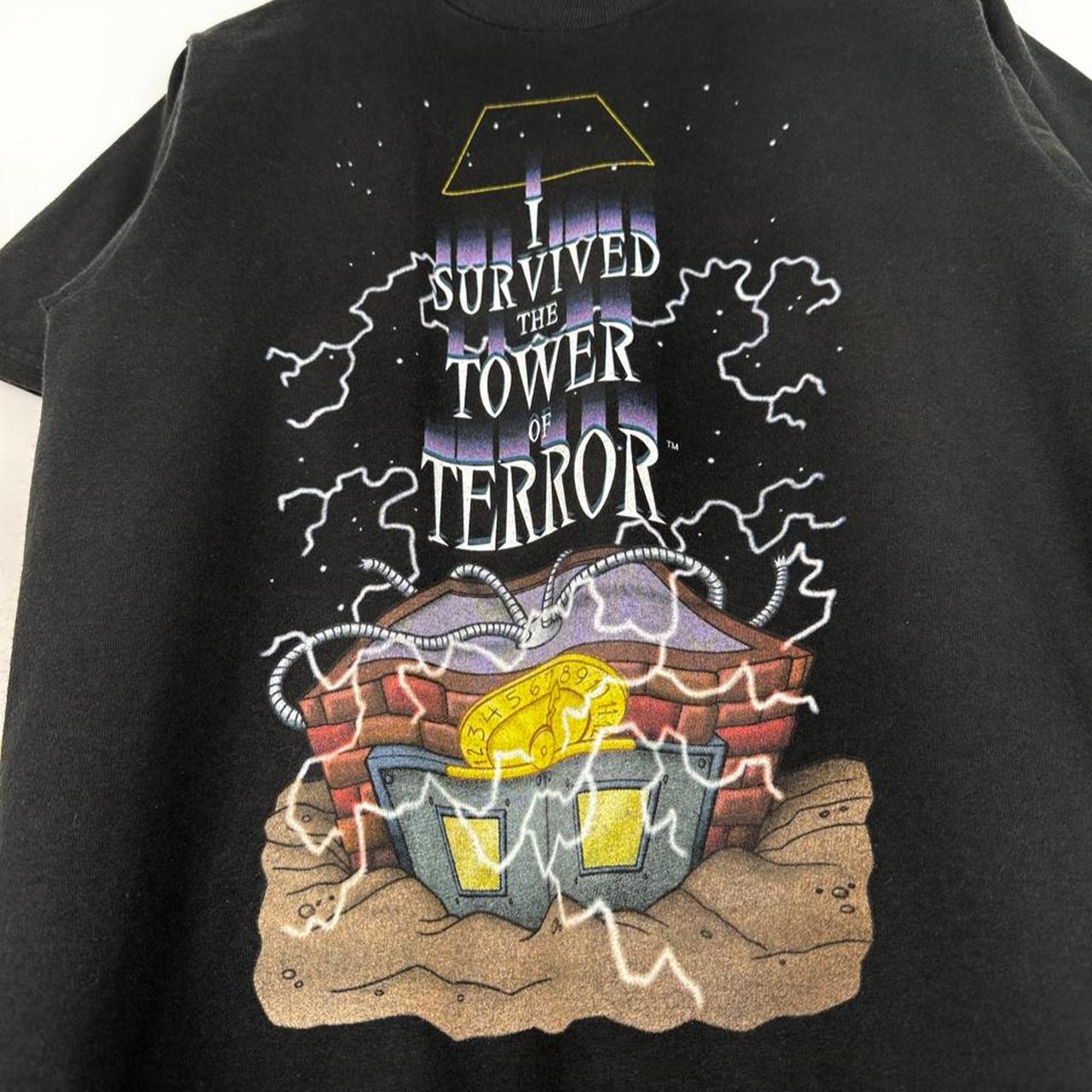 Vintage 90s Disney Tower of Terror It's A Snap! Black T Shirt (M)