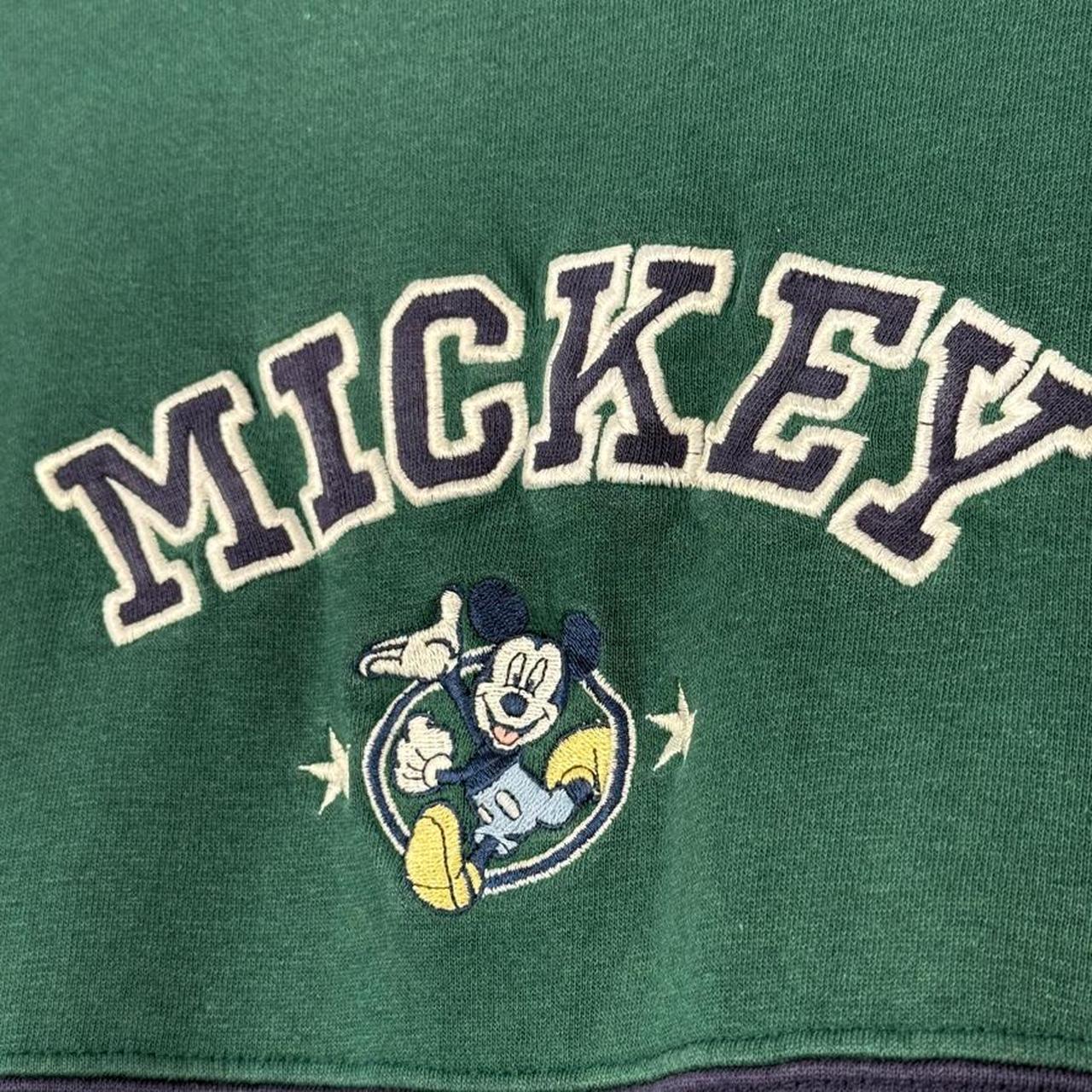 Vintage 90s Mickey Mouse Embroidered Colour Block Sweatshirt (XL)