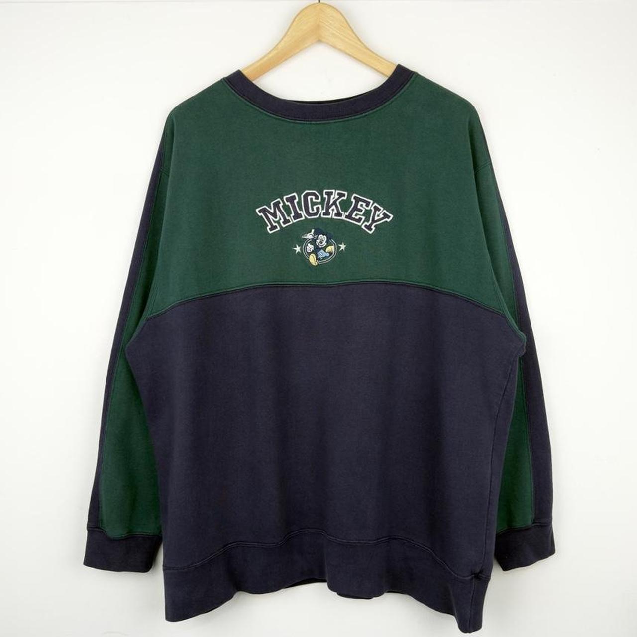 Vintage 90s Mickey Mouse Embroidered Colour Block Sweatshirt (XL)