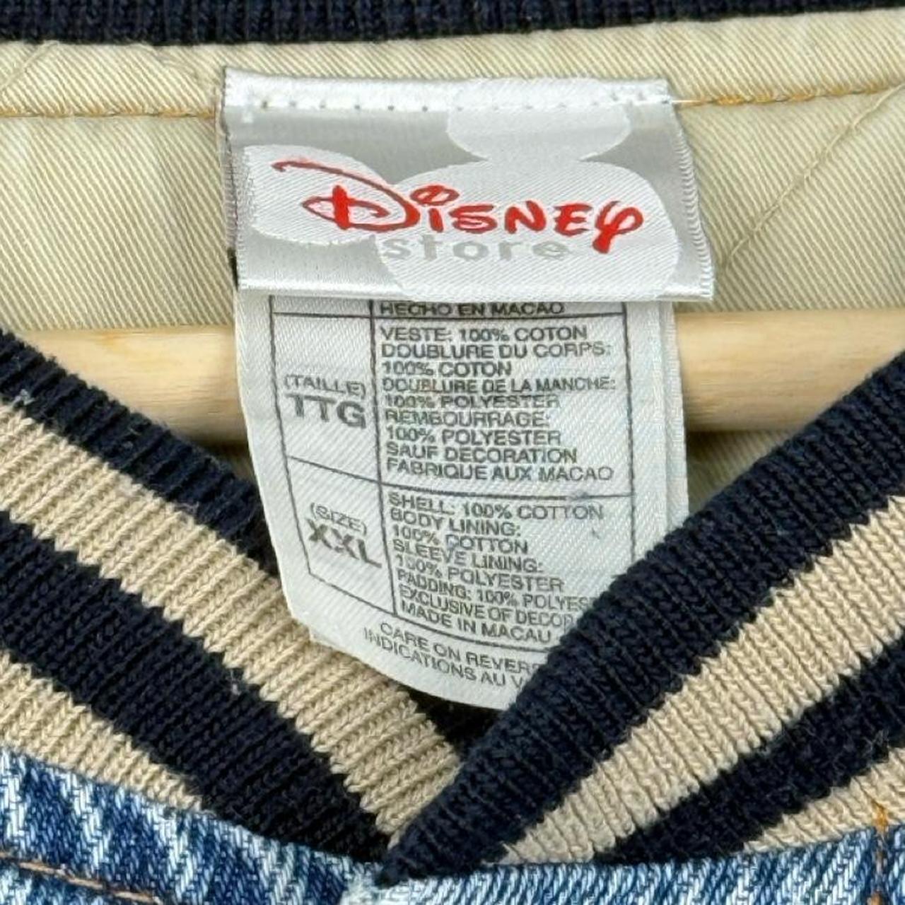 Vintage 00s Mickey Mouse Embroidered Denim Varsity Bomber Jacket (XXL)