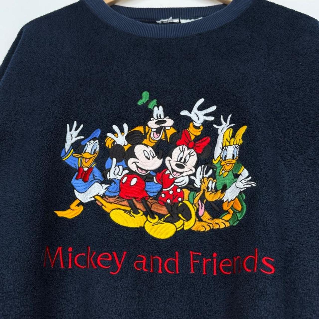 Vintage 90s Mickey and Friends Navy Fleece Sweatshirt (L)