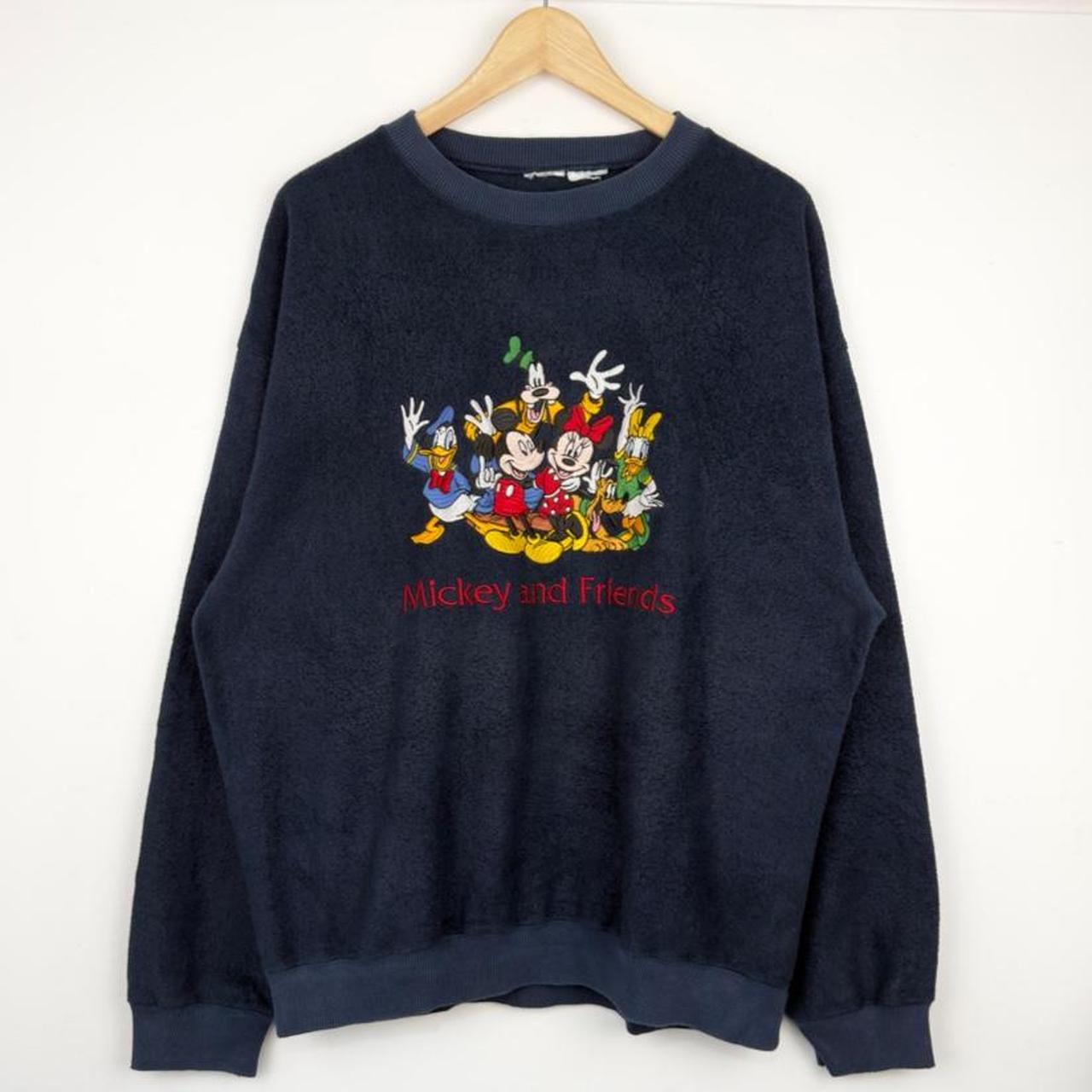 Vintage 90s Mickey and Friends Navy Fleece Sweatshirt (L)