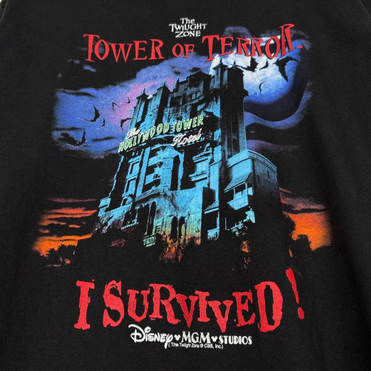 Vintage 00s Tower of Terror MGM Studios Disney World Black T Shirt (Kids XL/Adult S)