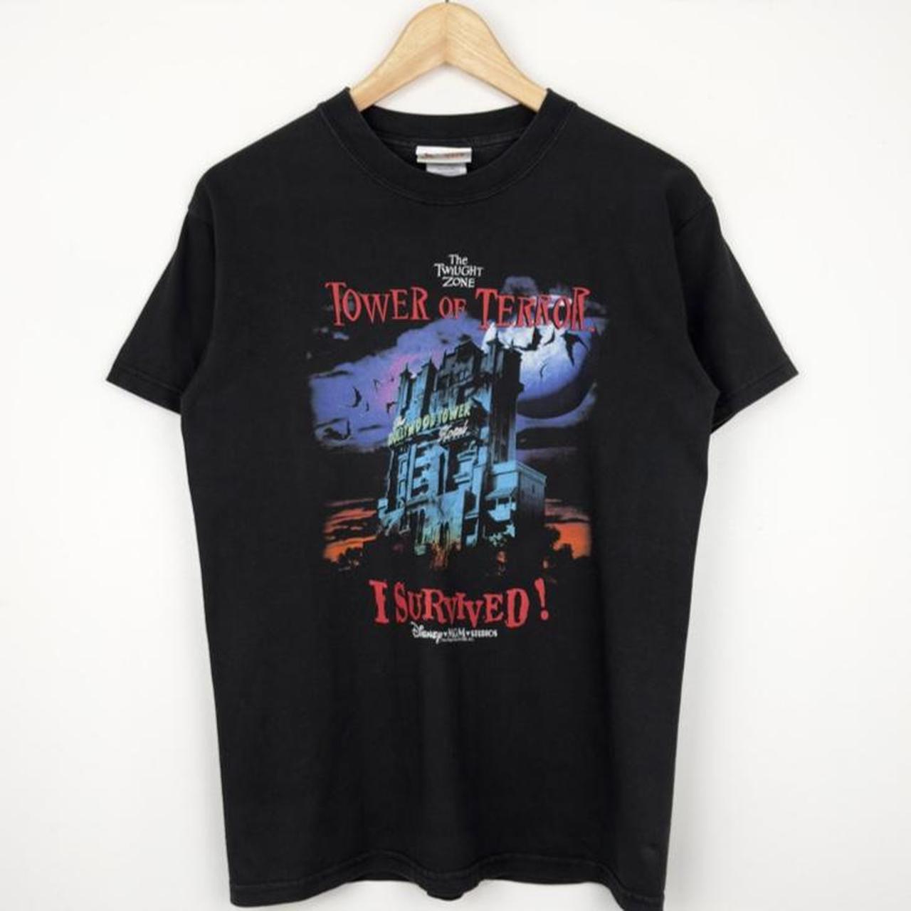 Vintage 00s Tower of Terror MGM Studios Disney World Black T Shirt (Kids XL/Adult S)