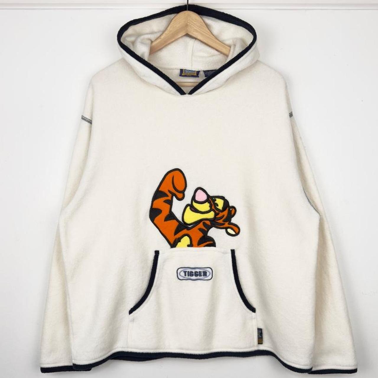 Vintage 90s/00s Tigger Embroidered Cream Fleece Hoodie (M)