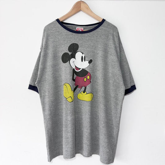 Vintage Mickey Mouse 90s Ringer T Shirt (XL)