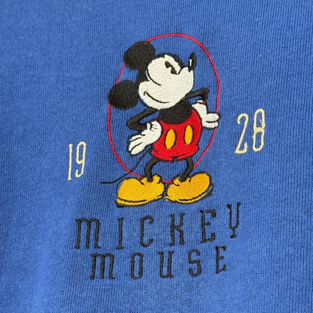 Vintage 90s Mickey Mouse Embroidered Blue Sweatshirt (M)