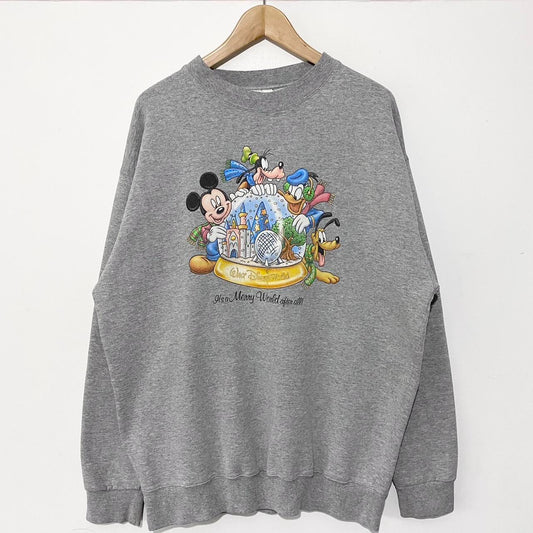 Vintage Walt Disney World Snow Globe Sweatshirt (L)