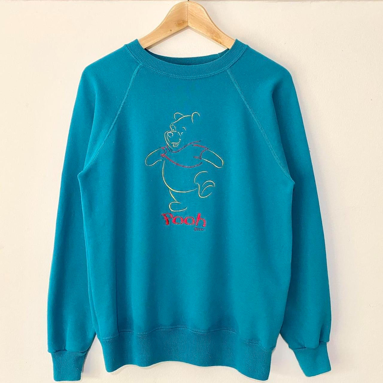 Vintage Pooh Outline Embroidered 90s Sweatshirt (S)