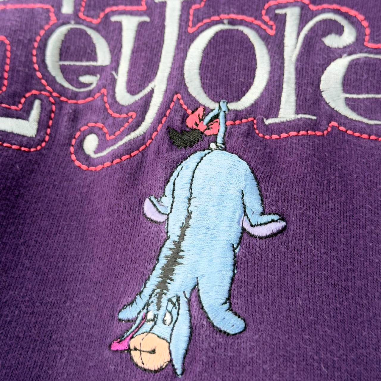 Vintage Eeyore Embroidered V Neck Sweatshirt (L)