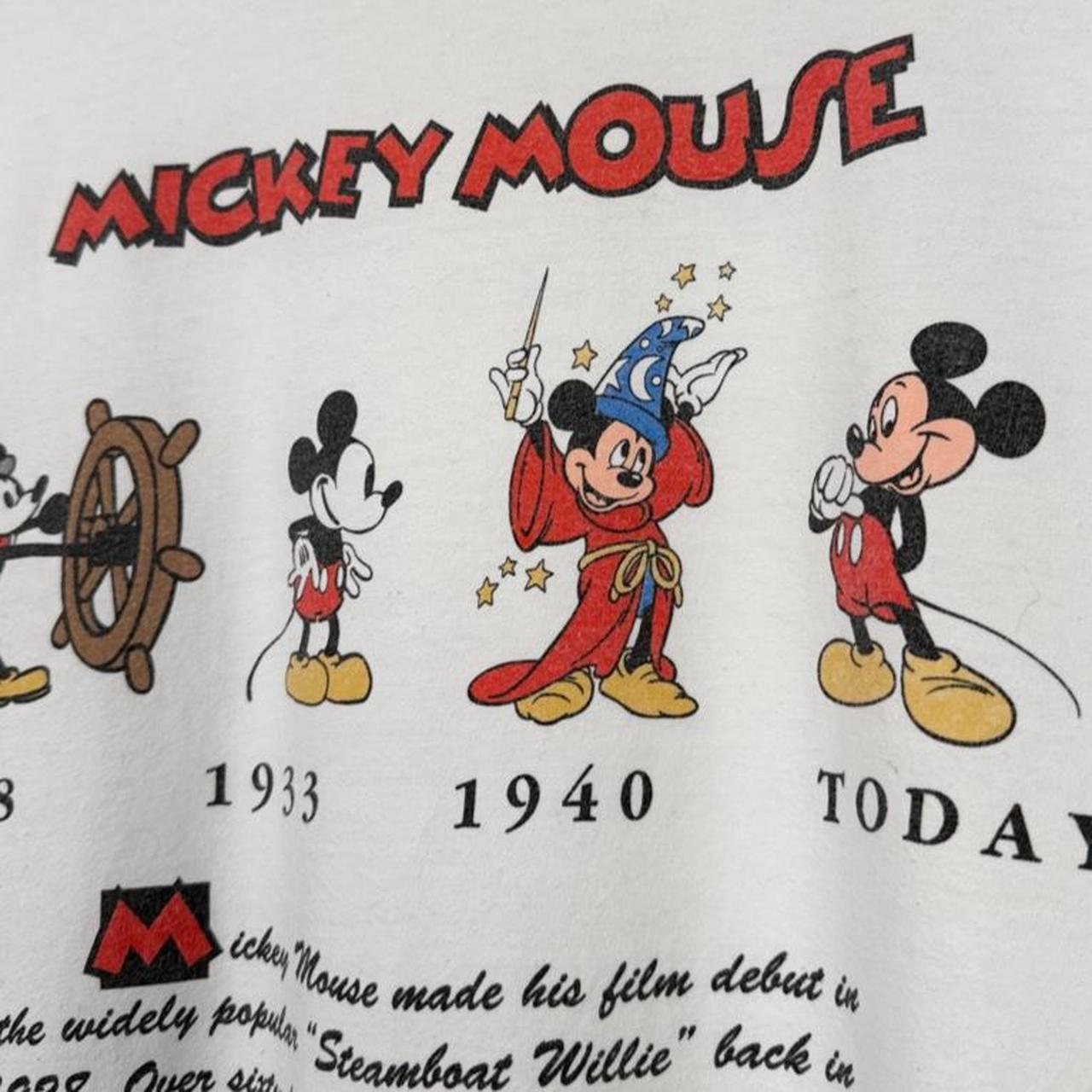 Vintage 90s Mickey Mouse Through The Years Disney White T Shirt (L)