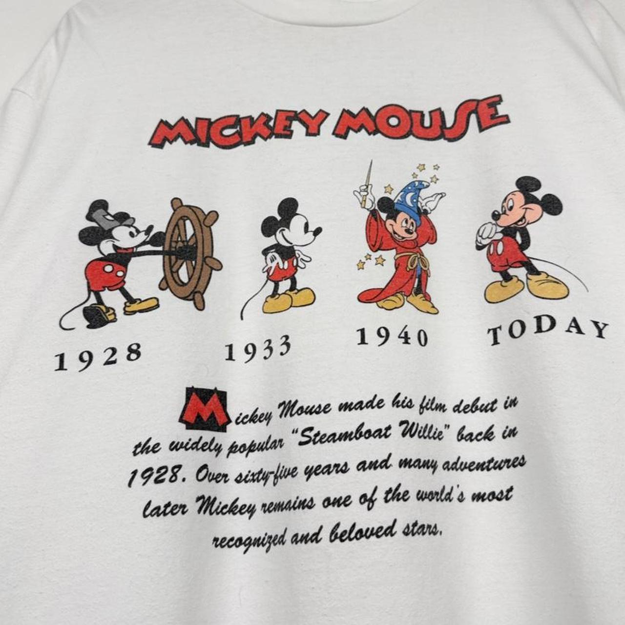 Vintage 90s Mickey Mouse Through The Years Disney White T Shirt (L)